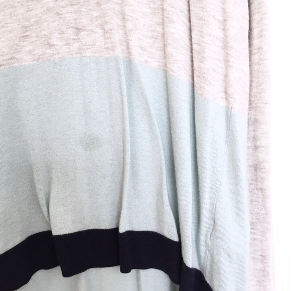 Halogen Zip Back V-Neck Blue Colorblock Sweater - Picture 6 of 7